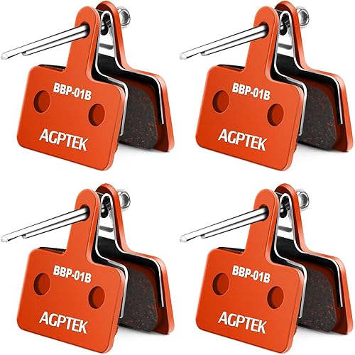 AGPTEK Bike Brake Pads, High-Performance Brake Pads, Disc Brake Pads & Spring (Semi-Metallic&Resin) for Mountain Bike Disc Brakes,Bike Pads Compatible with TRP Tektro Shimano Deore Br
