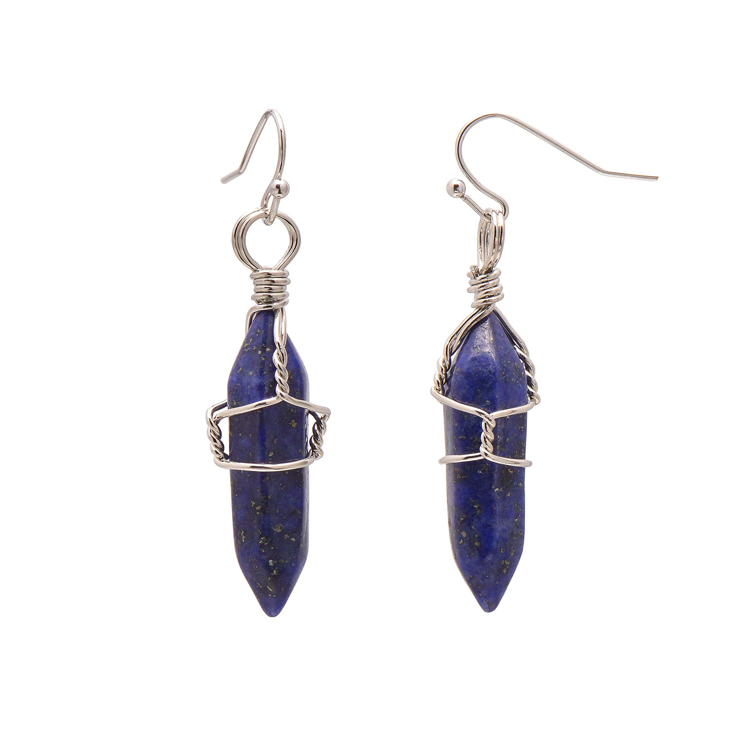 PaialcoPaialco Hand Wired Healing Crystal Point Chakra Dangling Earrings for Women