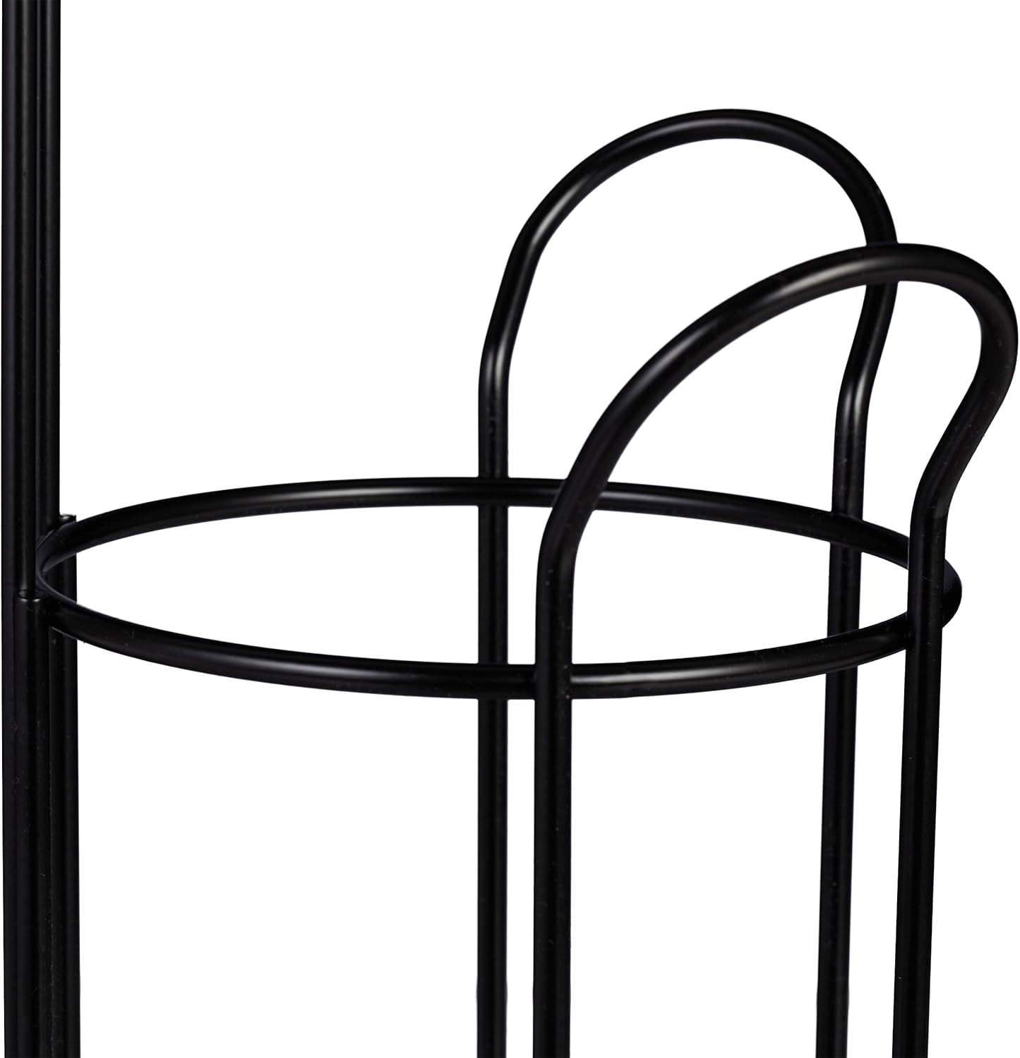 Relaxdays Standing Toilet Paper Holder with Shelf, 3 Rolls of Toilet Paper, Modern, Metal, HBT: 57.5 x 18.5 x 17.5 cm, Black