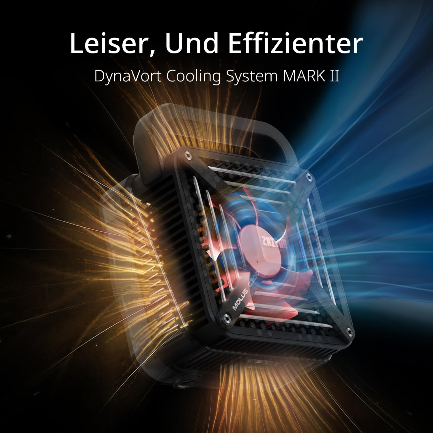 ZHIYUN Molus G300 [Official] Videolicht 300W, COB LED Videoleuchte mit Bowens Mount, Bi-Color Streaming Licht mit 60900 Lux/ 2700~6500K/ CRI≥95/ TLCI≥97/ APP Control, Ultraleise Video/Foto Licht
