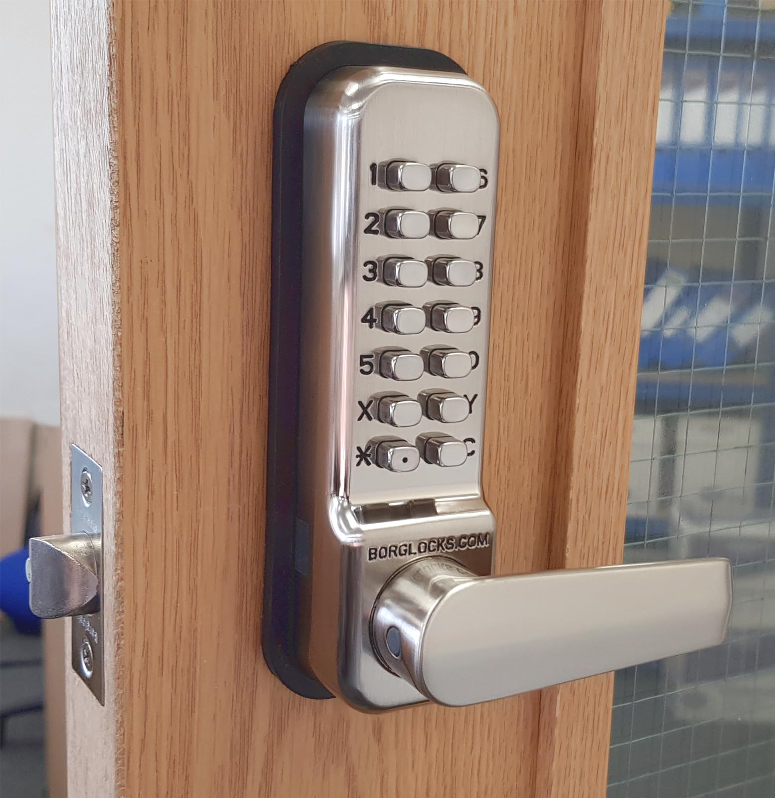 Borg BL2401 ECP – Tubular Latch, Free Turning Lever Handle keypad, Inside Lever Handle with Holdback & ECP Coding Chamber