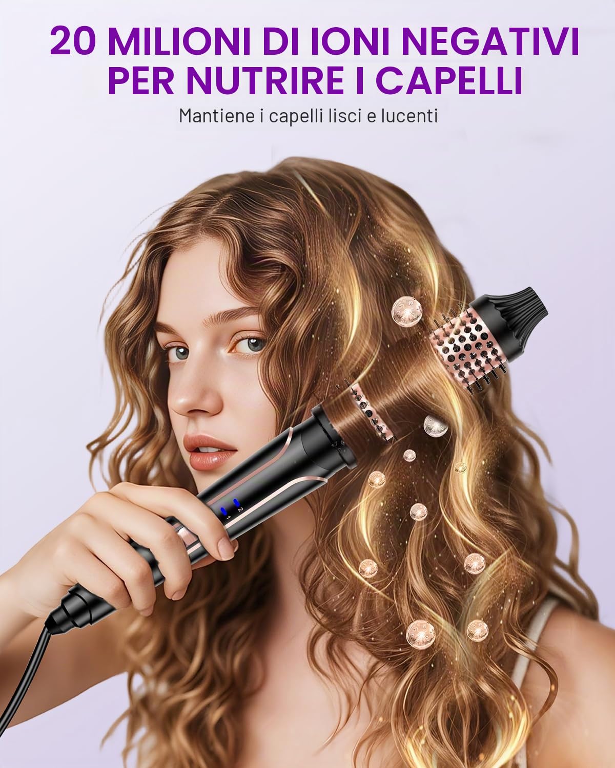 Ferro Arricciacapelli 5 in 1- Set 3 Tubi Piastra Capelli Onde Ceramica, Piastra Onde per Capelli 2 Température, Piastra per Onde con Ferri di Diverso Diametro,Spazzola per styling