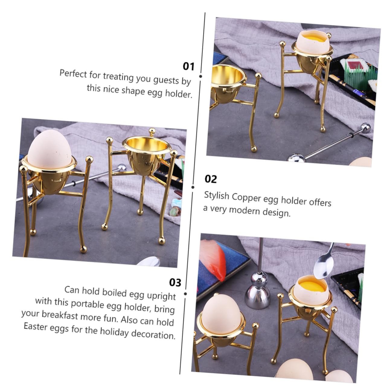 Cabilock 2 Pièces casier à oeufs séparateur d'oeufs à la coque coquetiers support cuisine accessoire cuisine coquetier oeuf œufs plateau d'oeufs stand d'oeufs à la coque biscuit Positionner