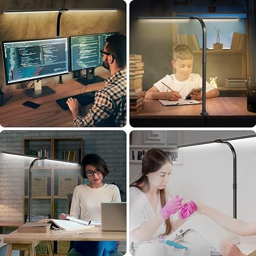 Miniatura 7 de LeadGoods Lámpara de escritorio LED doble cabeza LED lámparas de escritorio para oficina en casa banco de trabajo arquitecto iluminación de 315