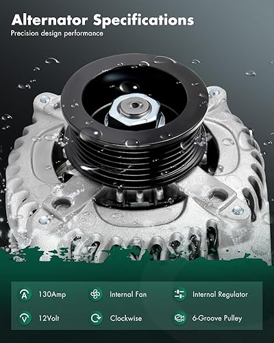 Miniatura 2 de SCITOO Alternador apto para Honda Odyssey Alternator 2008 2009 2010, para Honda Pilot Alternator 2009 2010 2011 3.5L 130Amp CW IR IF 12V 6-Groove