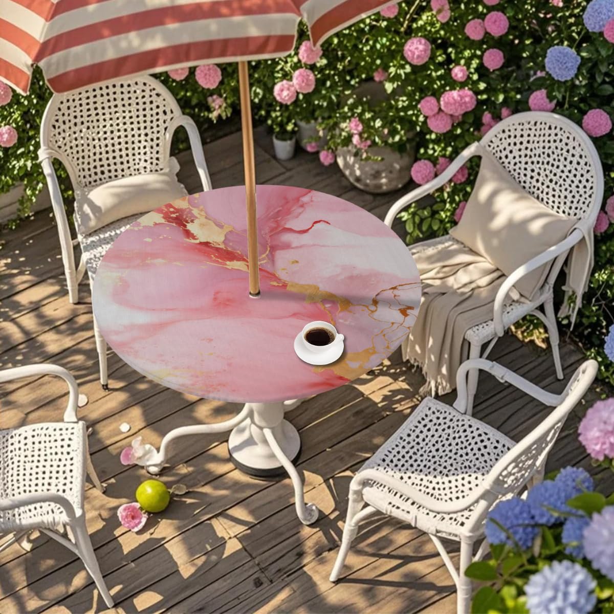 KNEMI Outdoor Round Tablecloth with Umbrella Hole - Image 2
