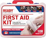 Ready First Aid 108 Piece Home First Aid Kit - Camping, First Aid Kit for car, Camping Essentials, Hiking, Home Essentials, Car Emergency Kit, Hiking Gear, First Aid Kit Travel, Car Essentials, Survival Kit