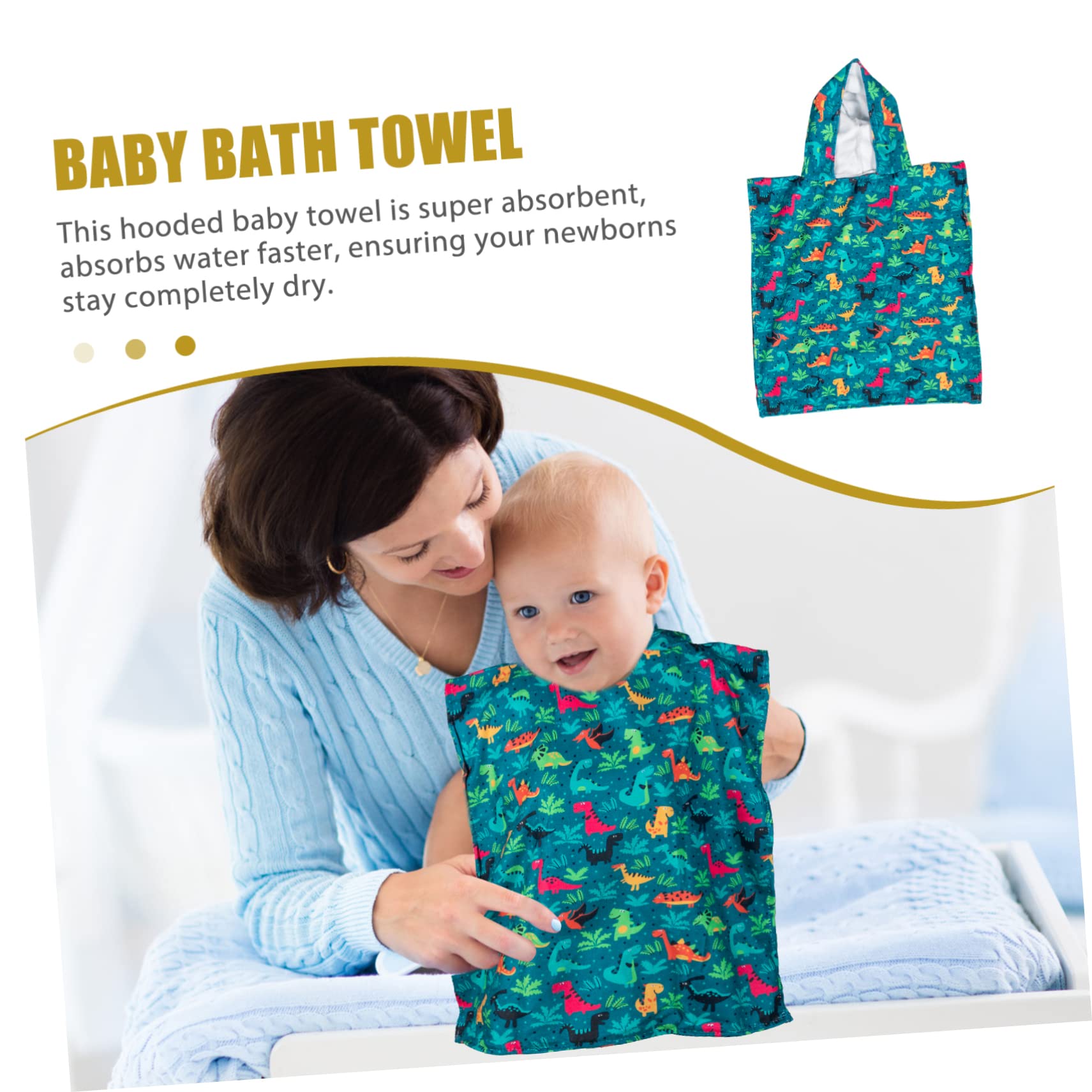 Toalla de Baño Capucha para Niño 3D Absorbente de Fibra Superfina para Piscina y Playa
