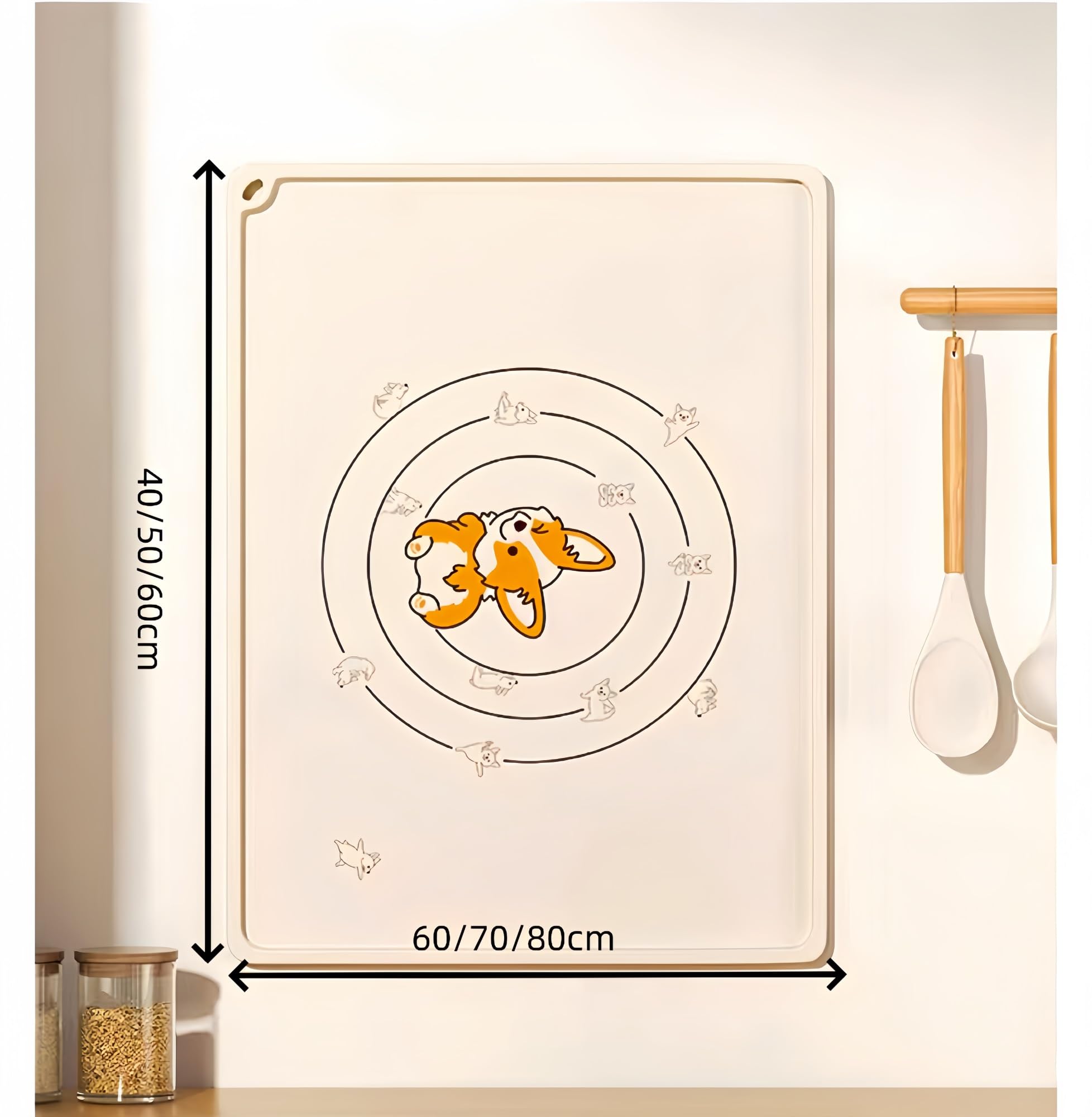 Tapis de pâtisserie en silicone - Tapis de cuisson anti-adhésif extra épais avec mesure - Tapis de pétrissage antidérapant pour la cuisson et la préparation de la pâte