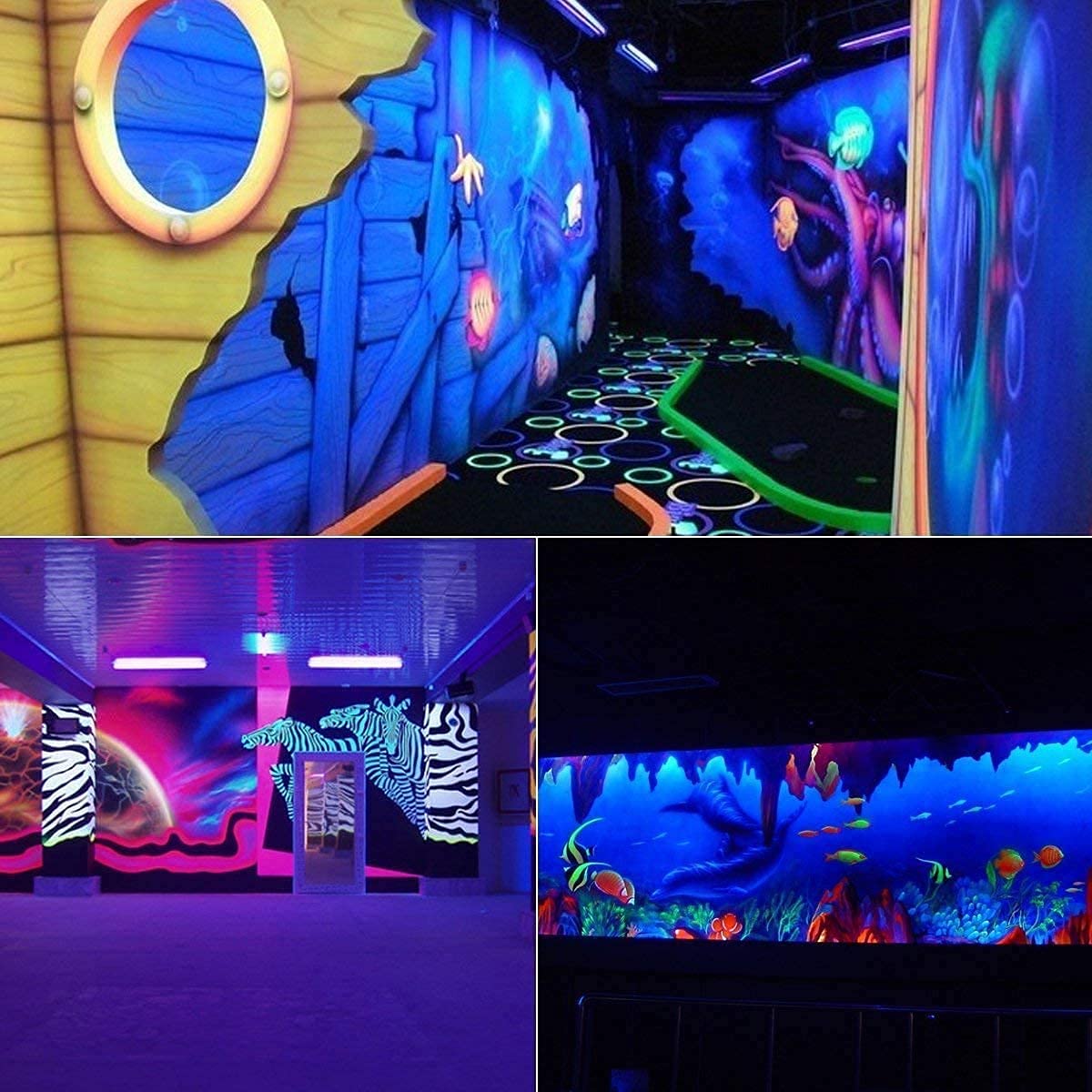 Czarne Światło UV Elegantede 10 W Bar 48 Diod LED Liliowe na Imprezy Halloween Blacklight Plakat Oświetlenie