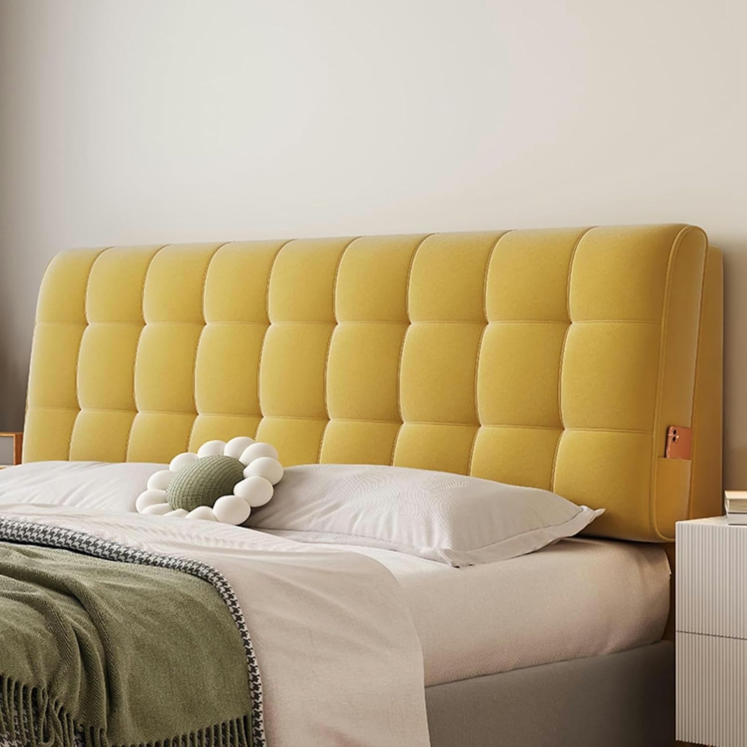 Large Headboard Pillow,Wall Mounted Rectangle Headboard Reading Pillow,Wedge Pillowboard Headboard Support Upholstered Bed Backrest Bedside Bolster