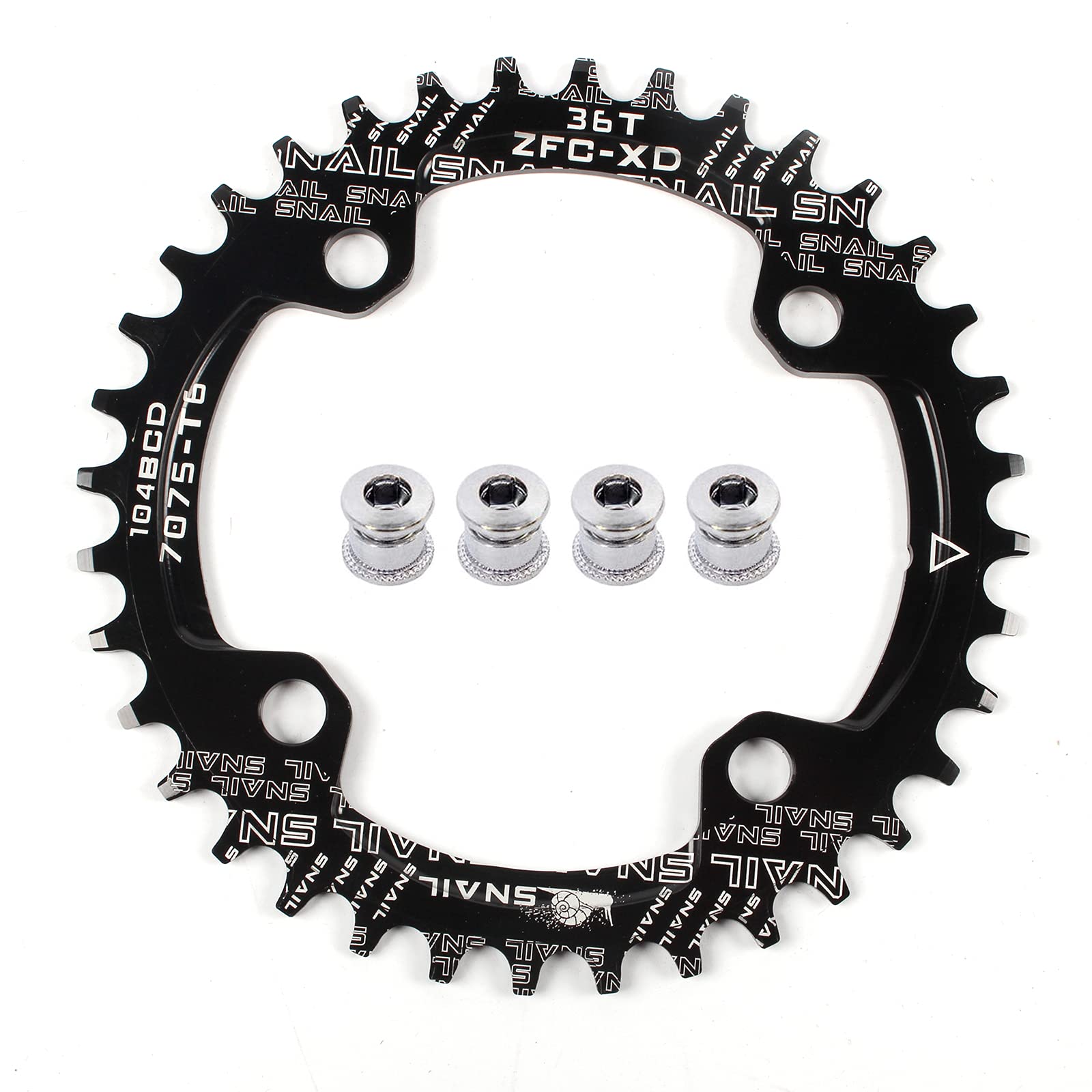 HAHOME Round 104BCD Bike Bicycle Narrow Wide Chainring, 32T 34T 36T 38T Single Chainrings for 8/9/10/11-Speed