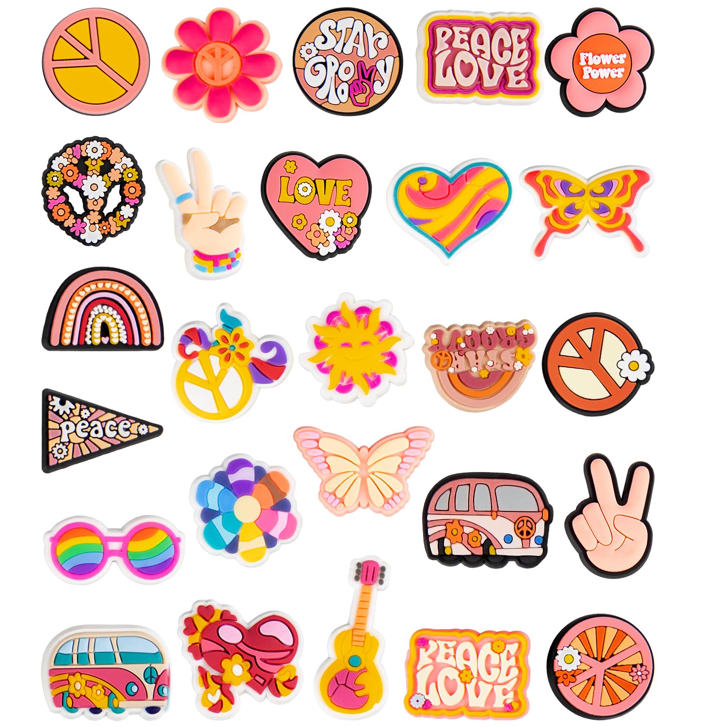 CUNUENHippie Decoration Charms, Retro Boho Charm Gift for Toddler Girls Kids Teens Women Adults