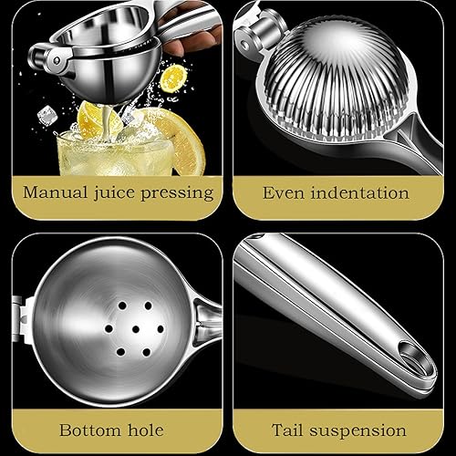 Miniatura 4 de Exprimidor de limón de acero inoxidable resistente  Exprimidor manual de cítricos para limones, limas y naranjas pequeñas  Prensa ergonómica de una