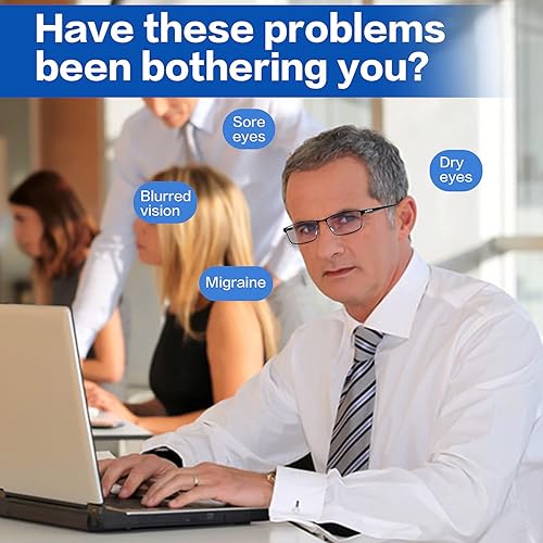 Miniatura 2 de Stamen Lentes de luz azul para mujer y hombre, para juegos de computadora, para bloqueo de luz azul, antifatiga ocular, lentes más claros para