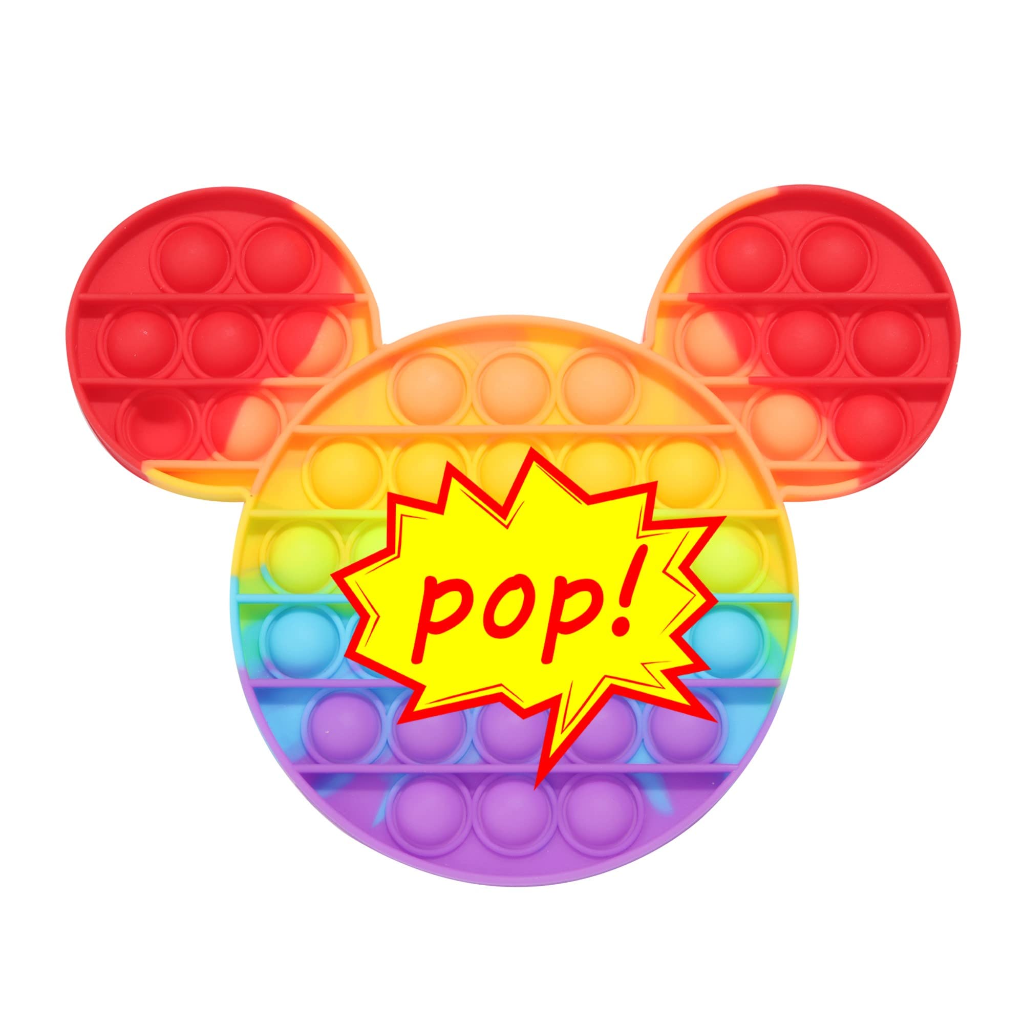 Tirdkid Rainbow Pop Fidget Toy Cheap Mouse Bubble Poppers Popping Figetget , Stress and Anti-Anxiety Reliever Sensory Toy for Autism Special Needs, ADHD, Kids, Students and Adults