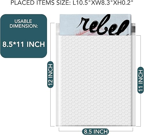 Miniatura 2 de METRONIC Paquete de 40 sobres de burbujas de 8.5 x 12 pulgadas, sobres de burbujas blancas, sobres acolchados de fuerte adhesión, sobres de envío de