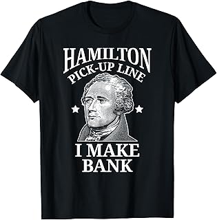 American History Gifts and T-Shirts for Men Alexander Hamilton Funny US History Black Crew Neck Short Sleeve Modern Classic T-Shirt Small