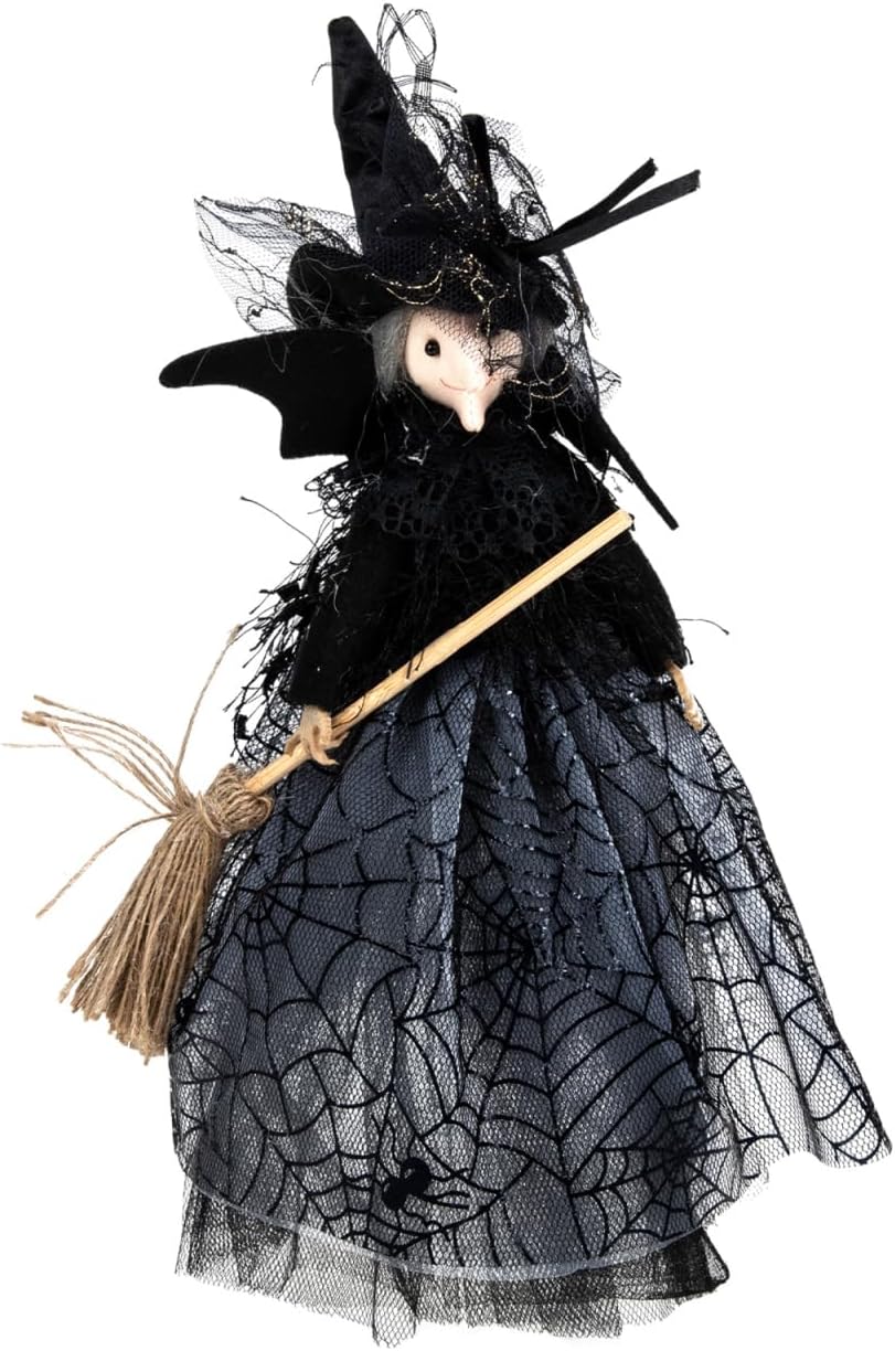 Cabilock Witch Doll Tree Topper 10-Inch Witch Doll Ornaments for Halloween Decor Spooky Desktop and Home Decoration Halloween Tree Ornaments