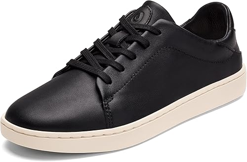 OLUKAI Pehuea Li 'ILI - Zapatillas de cuero para mujer de uso diario, zapatos casuales y versátiles con tacón abatible, materiales suaves y de
