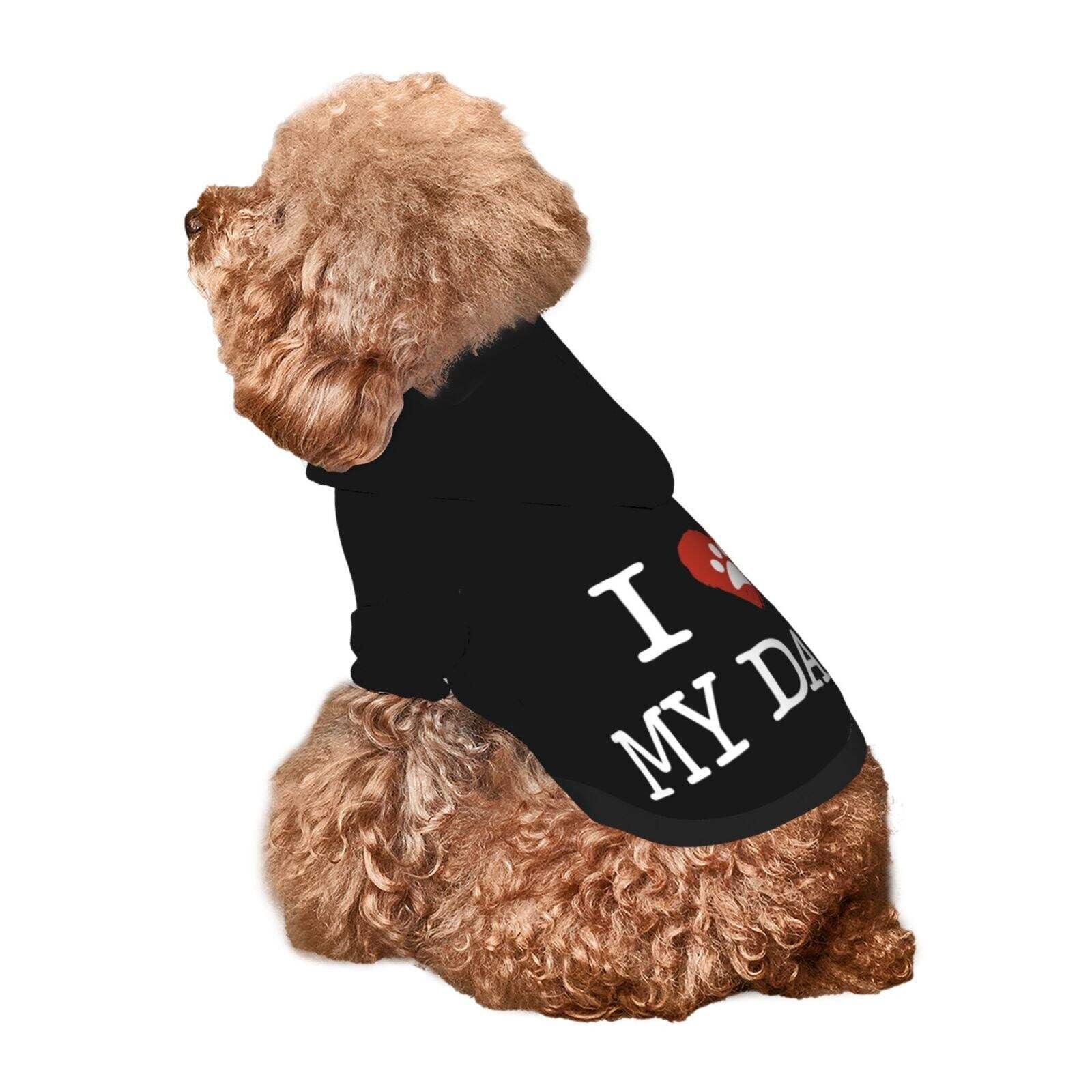 I Love My Dad Dog Hoodie Pet Clothes for Small Cat Soft Funny Pet Apparel Supplies, HO6, Medium - Image 3