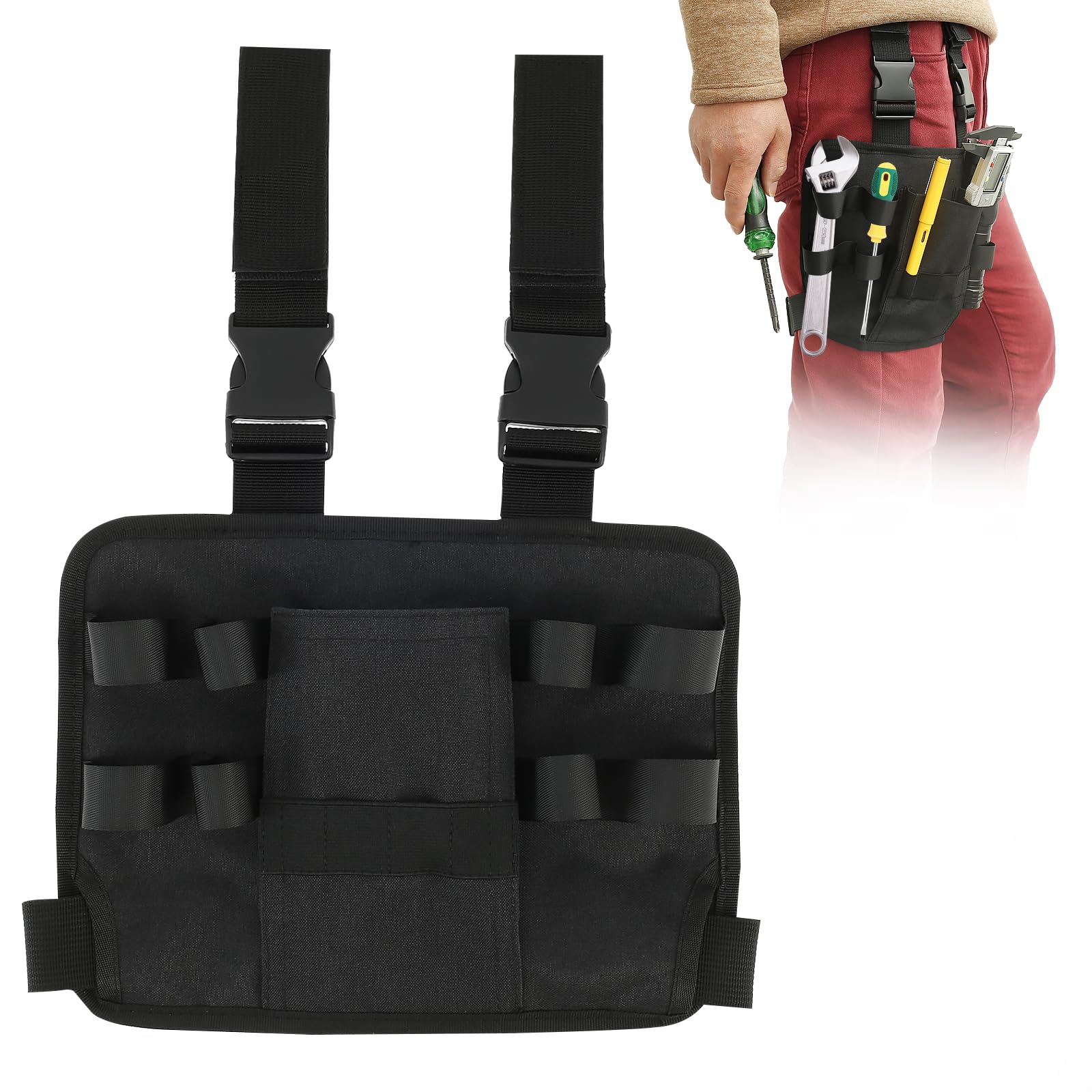 1 2Pcs Electrician Tool Pouch Oxford Cloth Tool Belt Bag Multiple Pockets Belt Pouch Portable Tool Pouch with