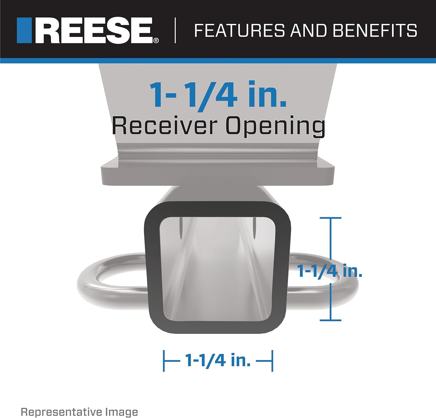 Reese Towpower 77244 Class I Insta-Hitch with 1-1/4" Square Receiver opening