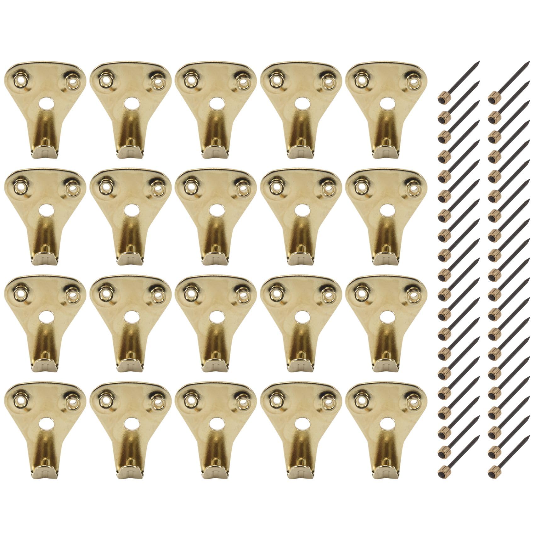 detee 20 Pack 50 Lbs Picture Frame Hangers Hooks with Nails, Heavy Duty Plaster Wall Pro Photo/Heavy Mirror Hanging Kit