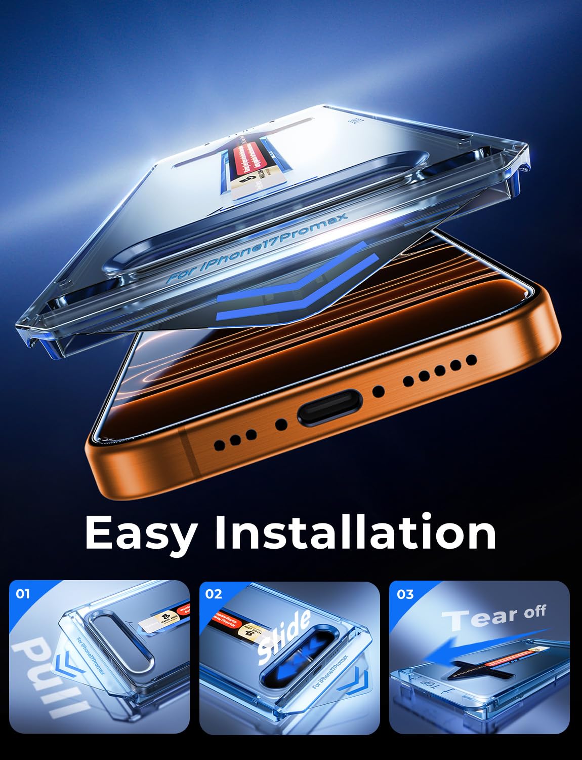 MAGIC JOHN - Pack De 2 Protections écran En Verre Trempé 9H Pour IPhone 17 Pro Max - Installation Facile, Anti-empreintes, HD