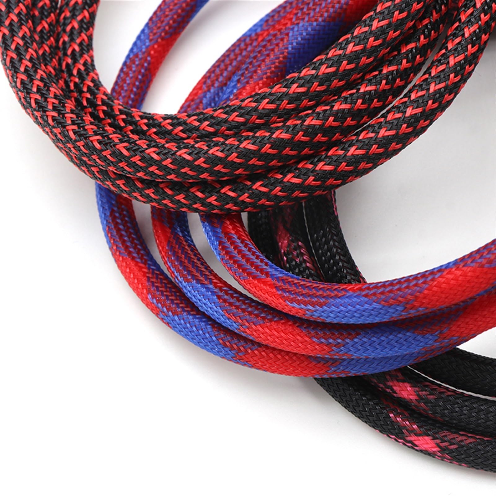 Cable Sheath 1/10 Meter 2 4 6 8 10 12 14 16 18 20 25 30 40 mm geflochtene, erweiterbare Hülse, Drahtwicklung, isolierte Nylon-Schutzhülle for TV Computer Automotive Cable(Black Pink,20mm,5 Meters)