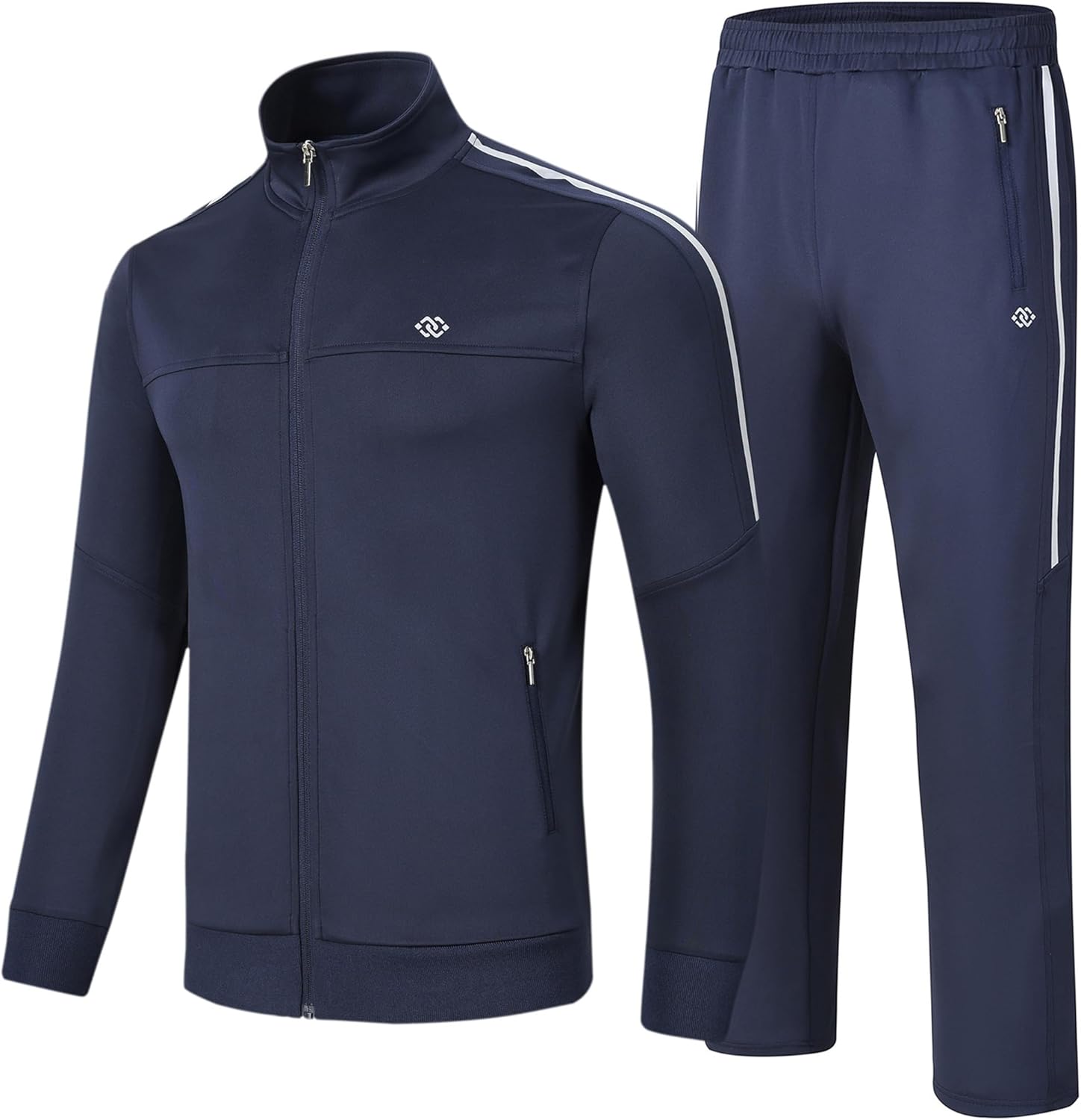 MoFiz Men’s Tracksuits Set Gym Jogging Top Bottoms Joggers Workout Fitness Running Sweat-Suits Sportswear Set with Zip Pockets