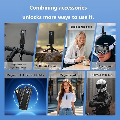 Miniatura 7 de Cámara corporal con grabación de audio y video, pequeña cámara de acción 4K 30FPS con tarjeta de 64G, cámaras portátiles portátiles con soporte para