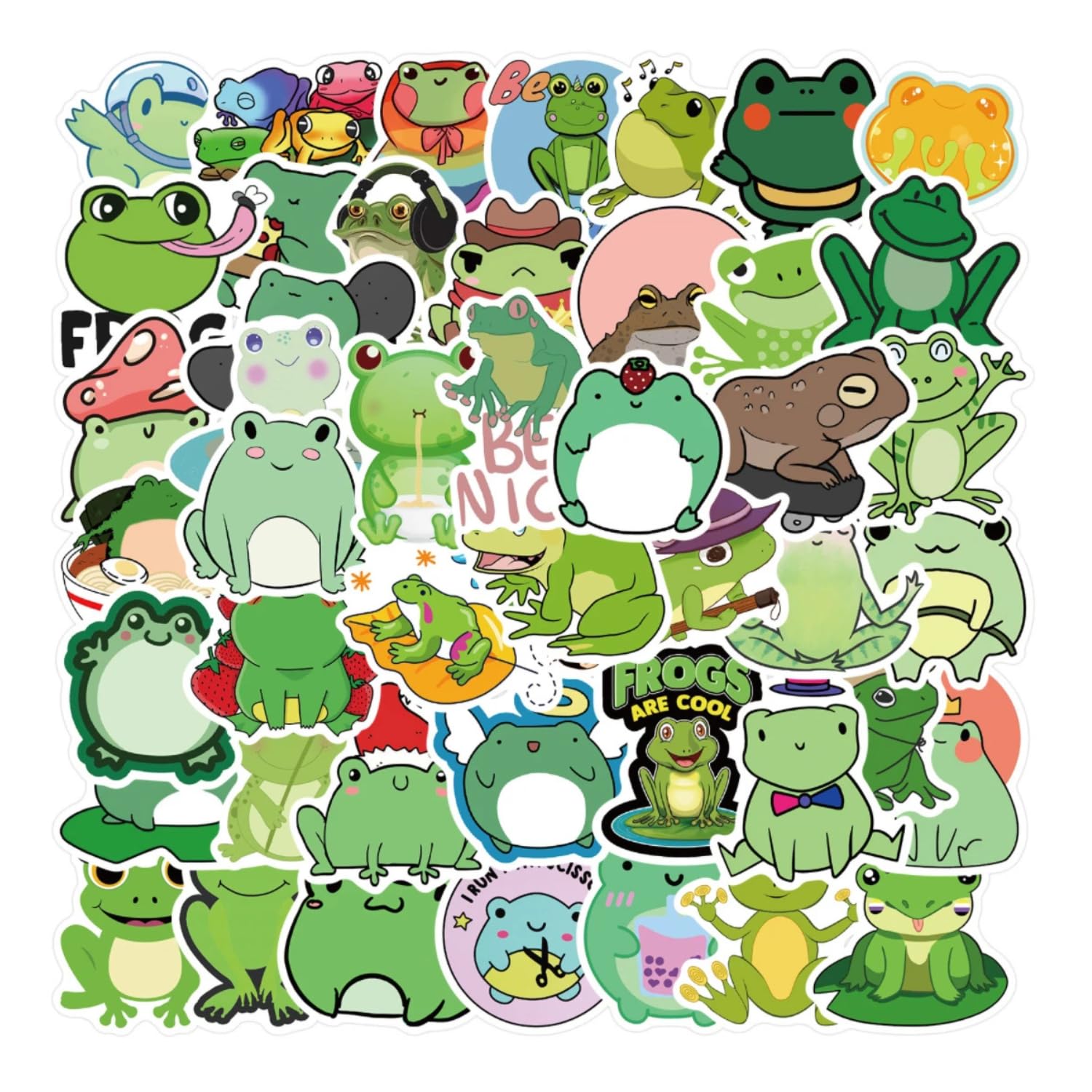 Hntr Frog Hntr® Stickers | 50 Cute Stickers | Animal Sticker Pack For Scrapbooks & Laptops