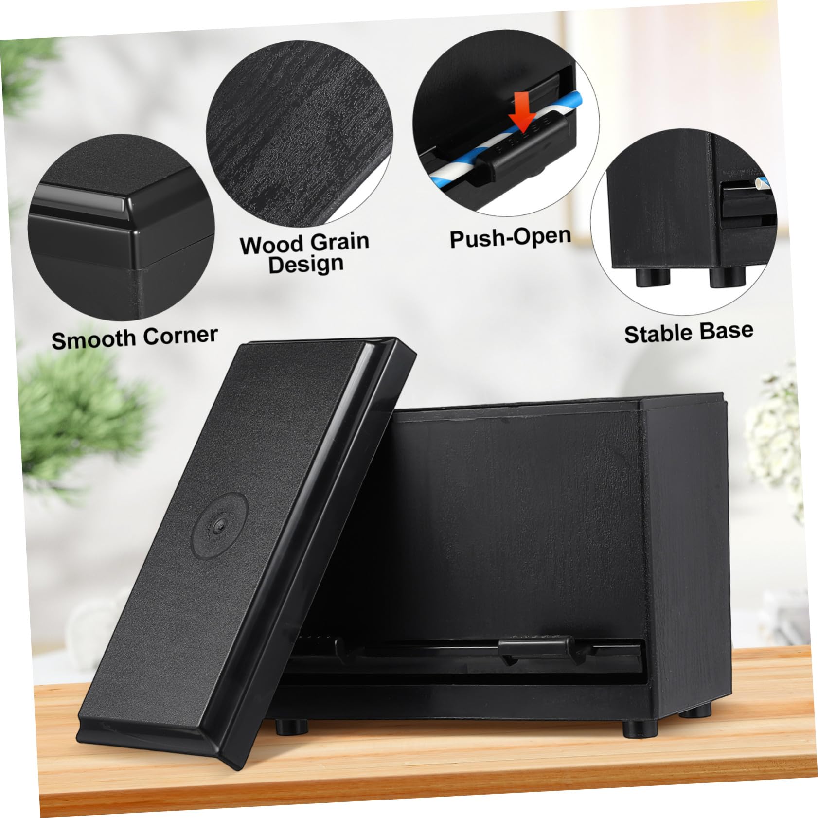 TOYANDONA Strohhalmspender Kunststoff Organizer 9.4x7.1x4.3cm für Cafés und Theken Automatische Pipetten Aufbewahrungsbox