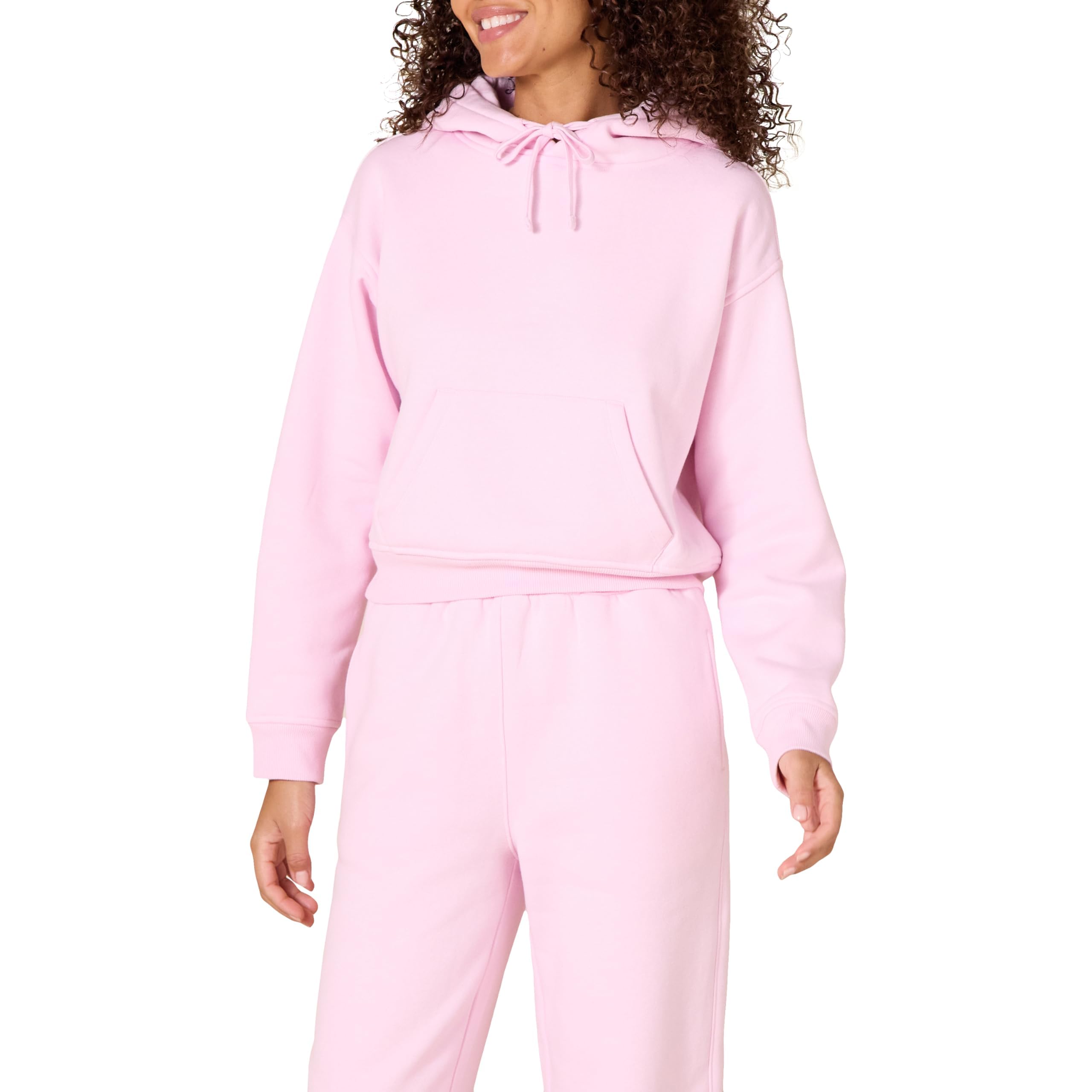Amazon Essentials Womens Hoodies - Crop Pullover Sweatshirt (Available in Plus Size), Pastel Pink, XX-Large