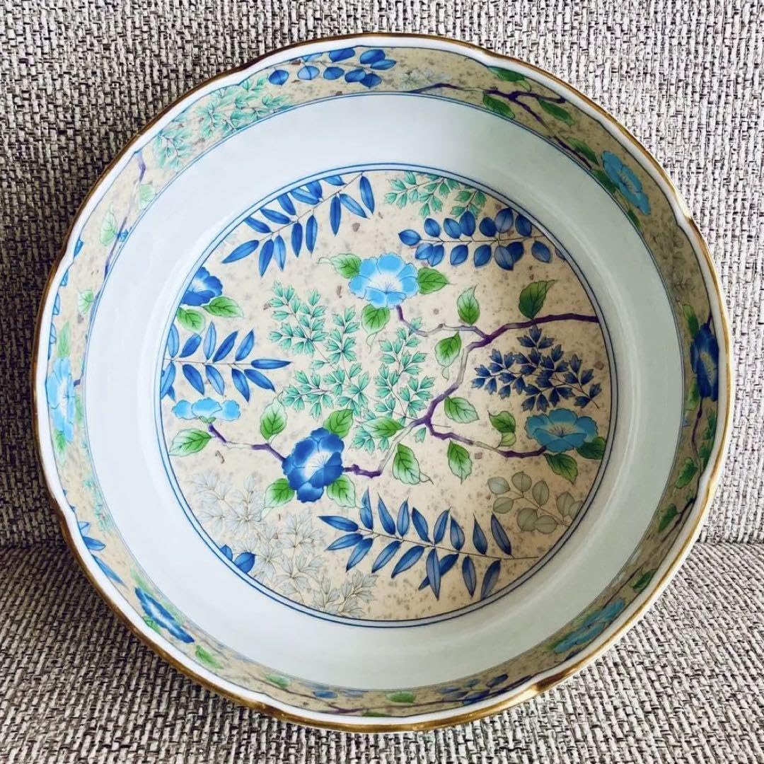 Amazon.co.jp: 美濃焼 前畑陶器 庫山窯 花銀彩 盛り鉢／大鉢／深鉢