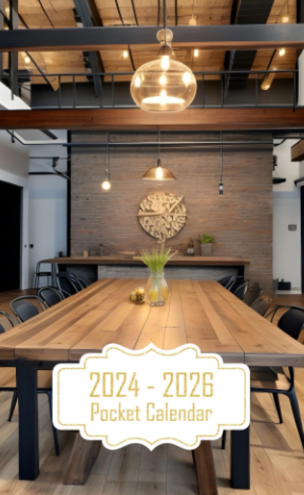 Pocket Calendar 2024-2026: Two-Year Monthly Planner for Purse , 36 Months from January 2024 to December 2026 | Loft-style dining table