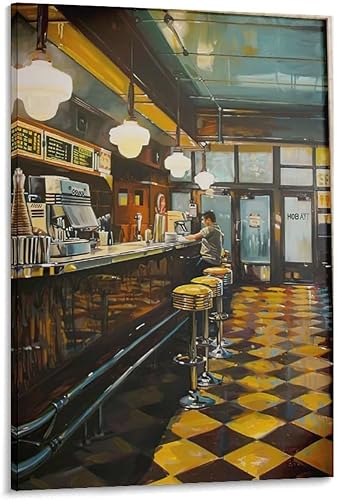 Vintage American Diner Prints Food And Drink Art Kitchen Posters 70s Retro Wall Art Canvas Painting Posters And Prints Wall Art Pictures for Living