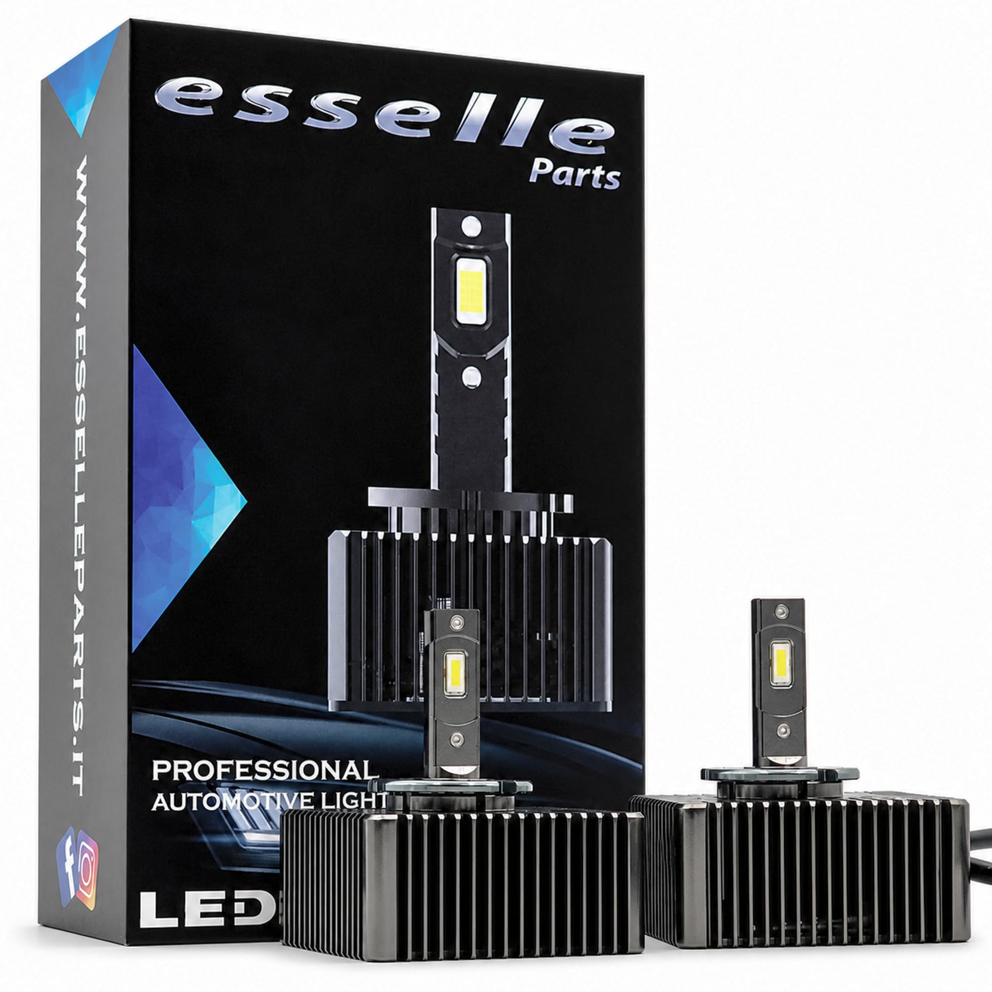 Coppia Lampade D5S LED 12000 Lumen 6000K specifiche per Audi A4 B9 + Avant – Conversione da Xenon a LED Plug & Play Canbus – Luce Bianco Ghiaccio Ultra Potente – 35W CSP Alta Luminosità