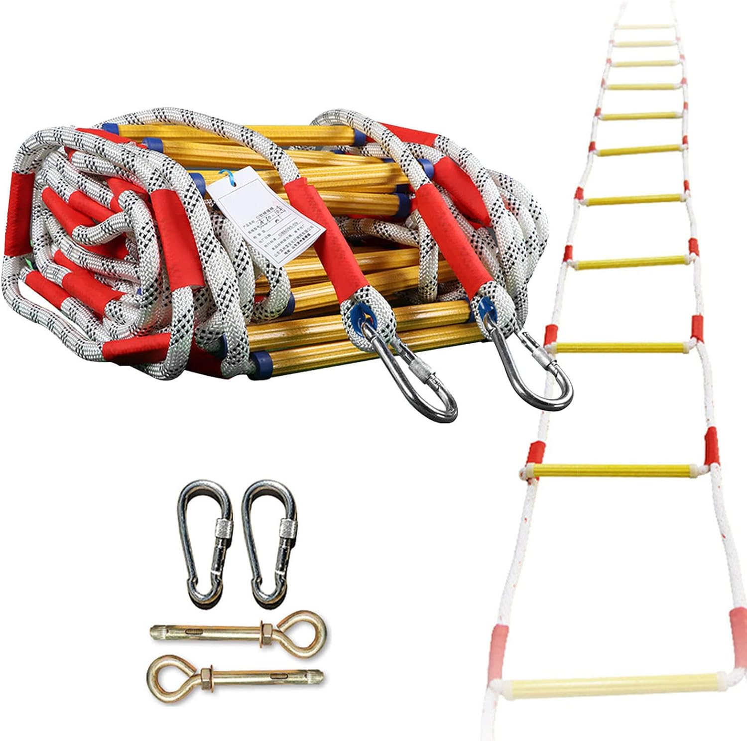 Emergency Fire Escape Ladder, 26 Story Portable Safety Reusable Ladder
