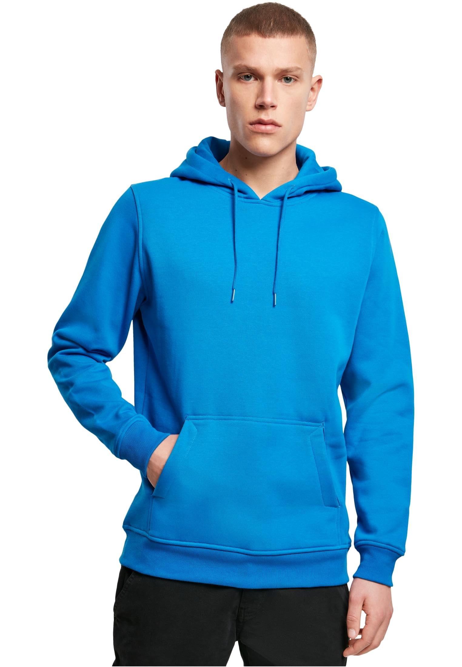 Build your Brand Mens Heavy Hoodie Casual Hoodie for Men Sizes XS - 5XL, Cobalt Blue, XXXL