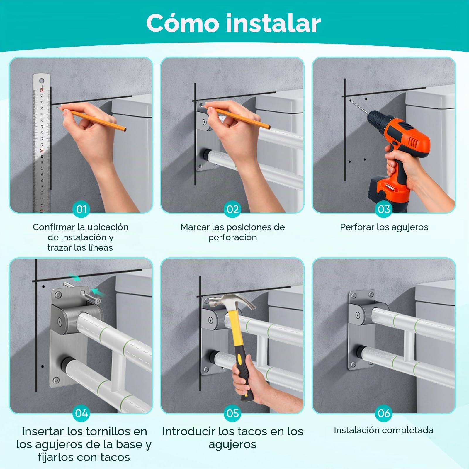 Barra de soporte de inodoro blanca 60 cm barra de soporte de baño de acero inoxidable baño plegable mango de soporte de seguridad 300~350 kg
