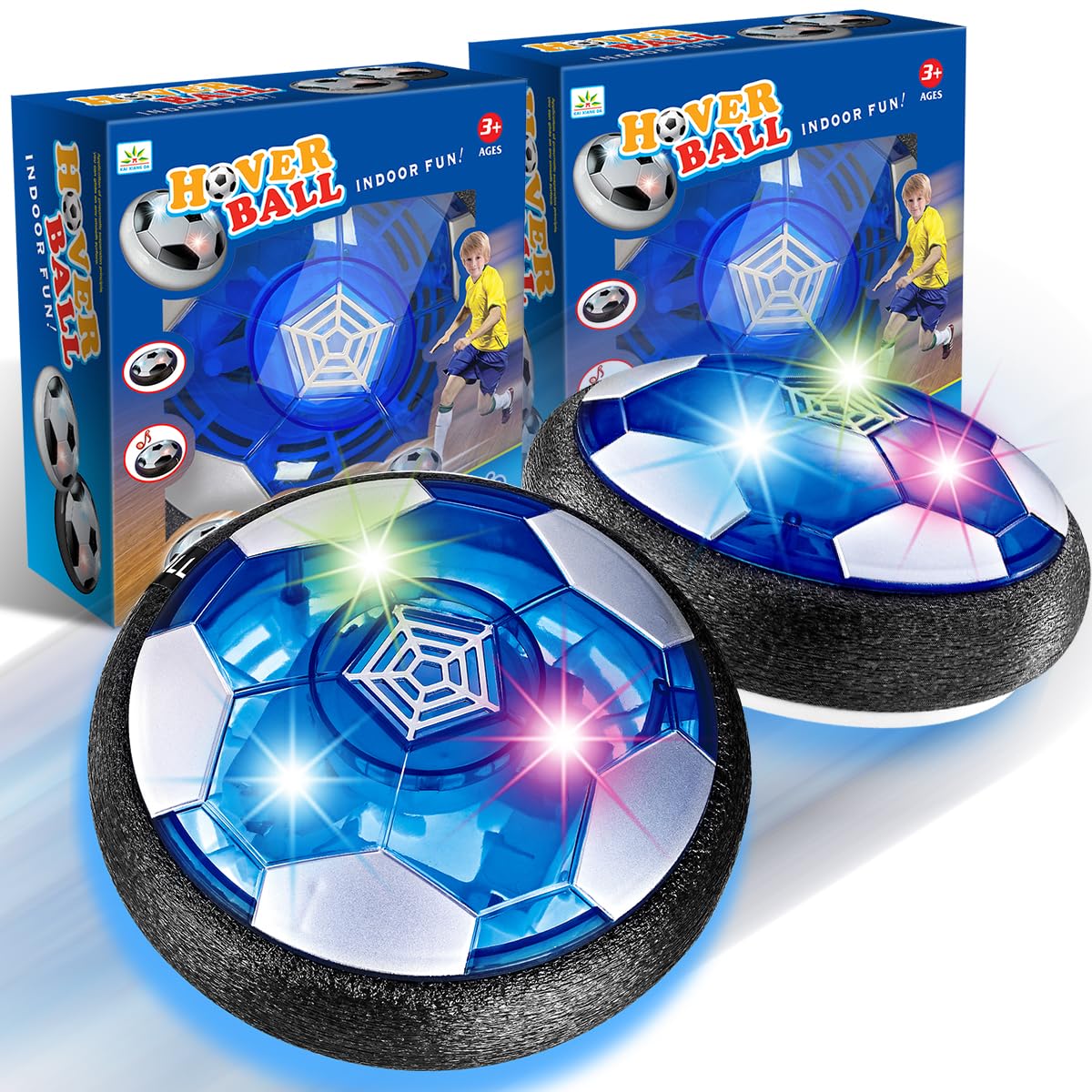 Kids Toys 2 Pack Hover Soccer Ball Gifts Set with LED Lights, Toys for Boys 8-10,Easter Gifts for Kids