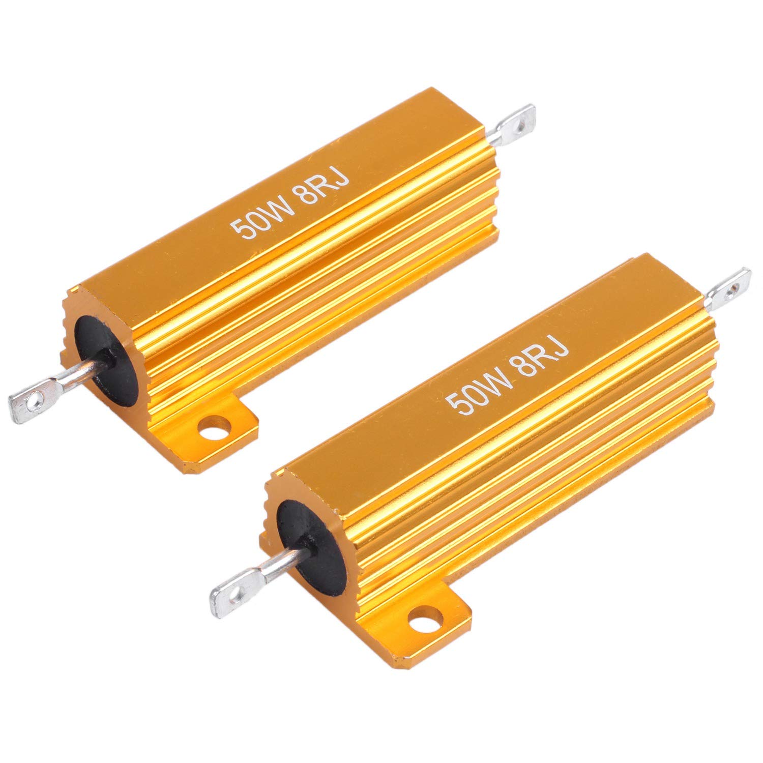 Pomoflexi 2 Pcs Electronic Aluminium Shell Resistors 5% 8 Ohm 50W