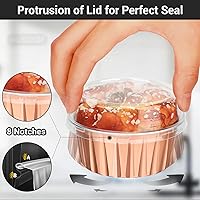 Vista 4 de EUSOAR Forros para magdalenas, 5 onzas de 4.2 fl oz para muffins con tapas, 100 piezas, moldes de crema brulee, moldes de papel de aluminio