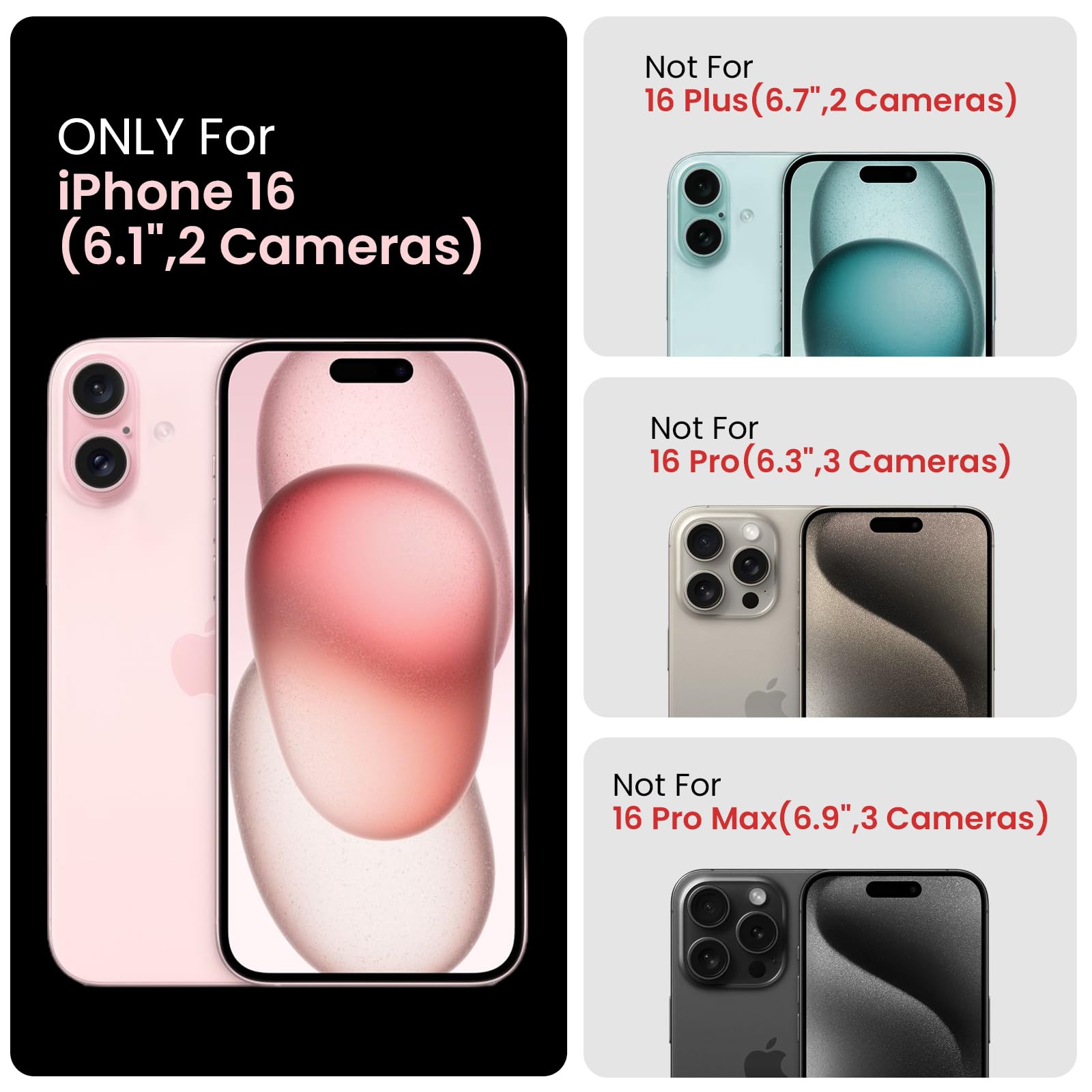 FireNova Zaprojektowane dla etui iPhone 16, ulepszone silikonowe etui na telefon, miękka wewnętrzna podszewka z mikrofibry, 6,1 cala, liliowy fioletowy