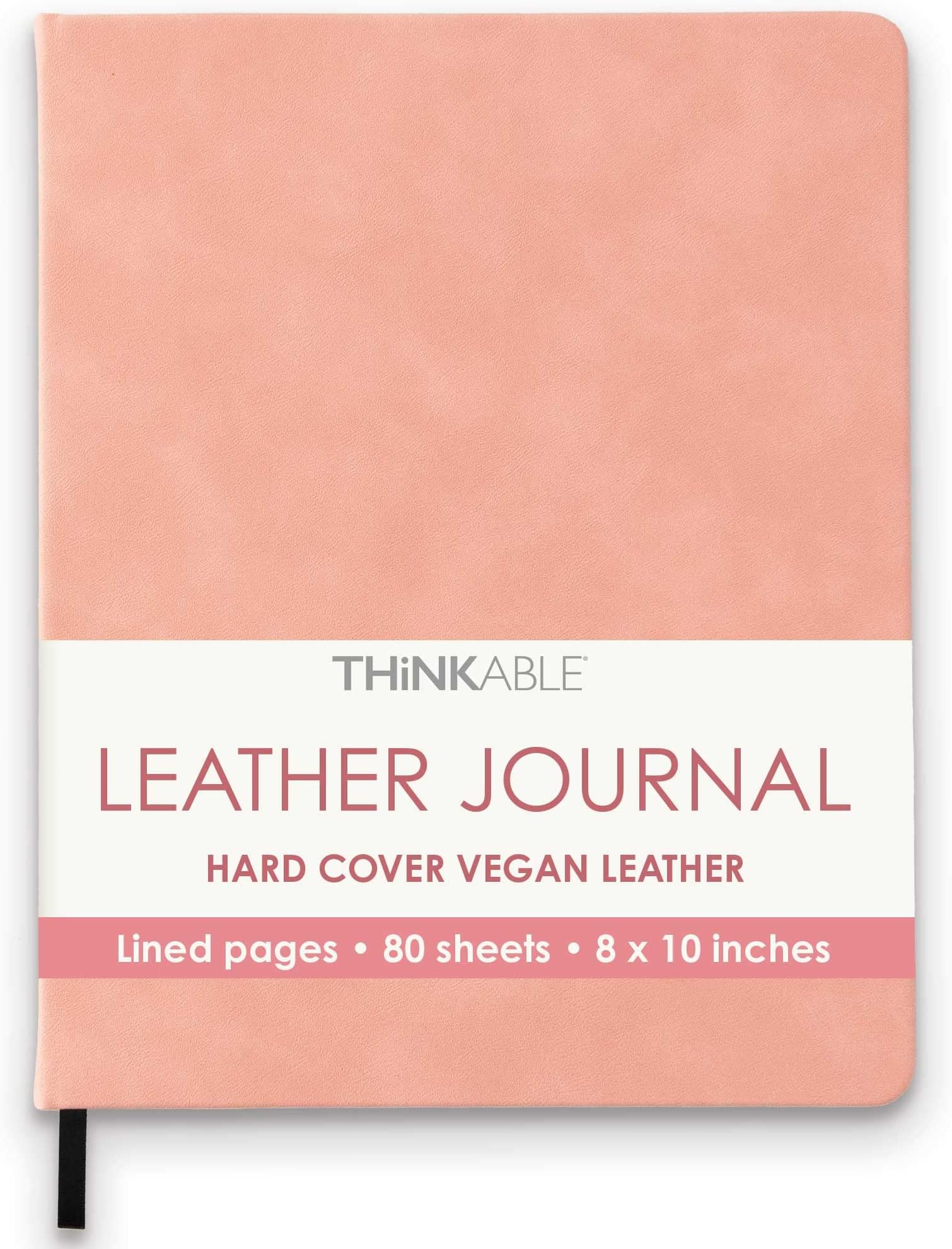 Pink Journal Notebook, Lined Vegan Leather Hard Cover Journal for Writing, 8.25x10.25 inches, Pretty Notebook For Work, Pastel Notebook for Office