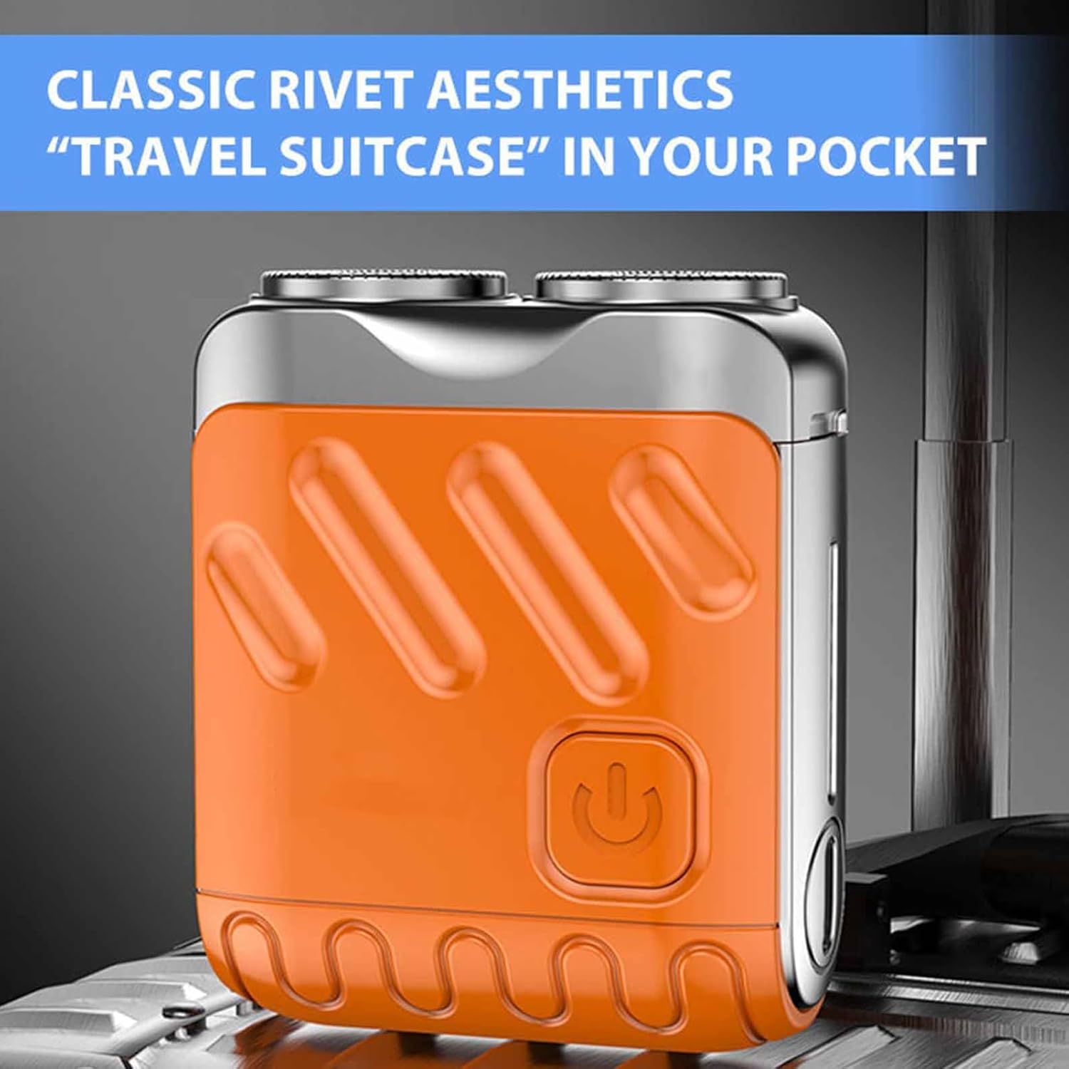 Luggage Electric Shaver,Mini Electric Shaver,Portable Electric Razor for Men,Wet & Dry Shaving,Rechargeable Cordless Rotary Shaver IPX7 Waterproof (Silver)