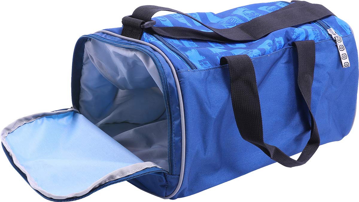 BBM Lego Bags Sporttasche NINJAGO Jay mit Schuhfach und Nassfach, Reisetasche für Kinder, Schulsporttasche mit Lego Motiv, Gym Tasche aus Polyester, Weekender für Schüler, Umhängetasche in blau