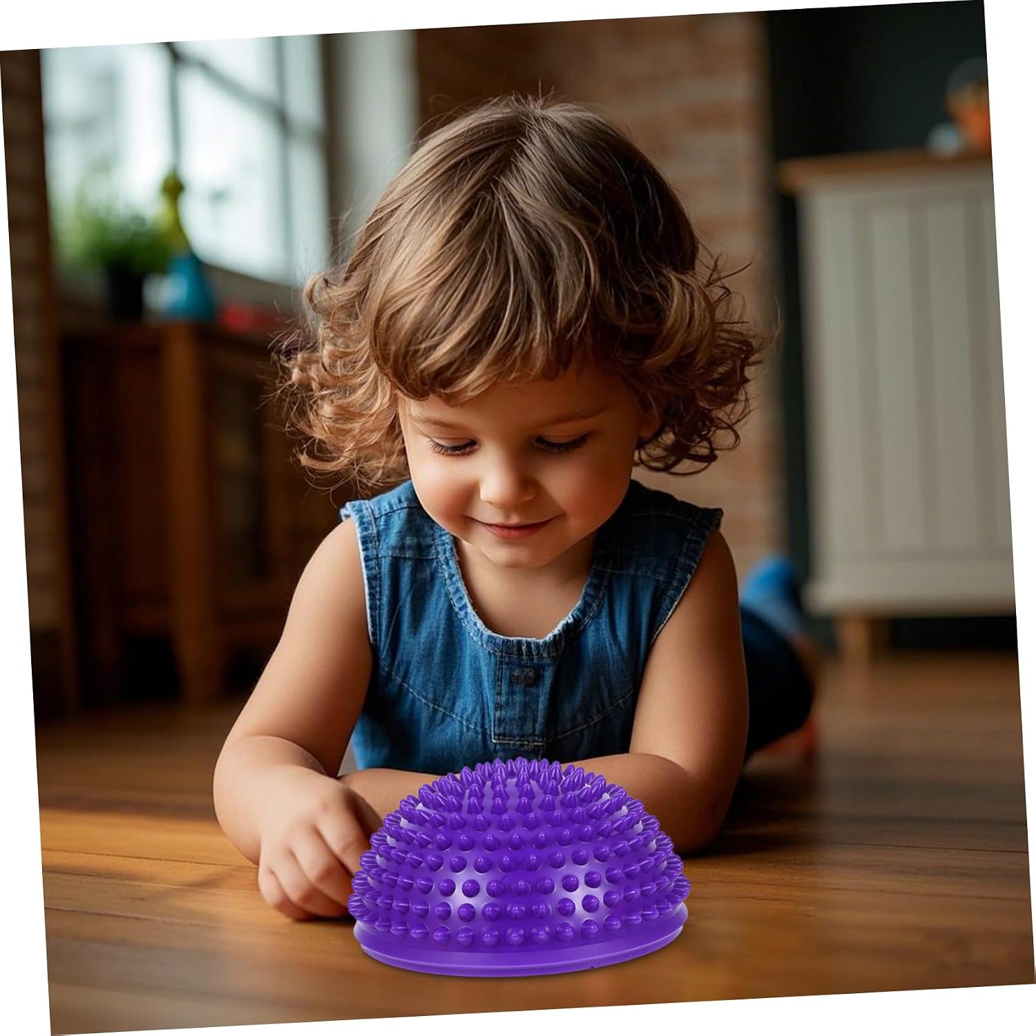 4pcs Sensory Training Balls Hedgehog Style Balancing for Boy Girl Adults Tactile Stimulation Stability Training Half Spiked Fitness Domes for Motor Skills Exercise